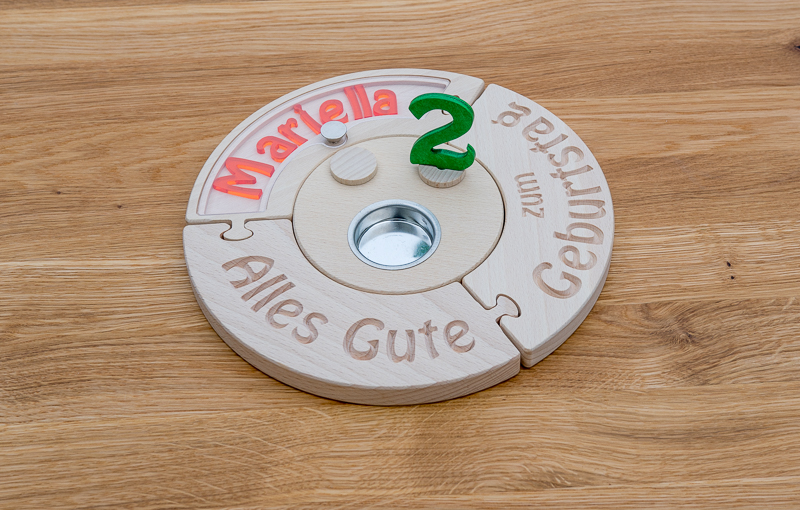 Mittelscheibe für Geburtstagsring mit großen Bohrungen – Bild 6